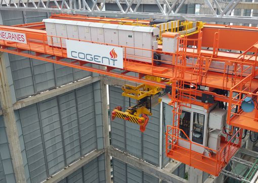 Crane air-conditioning unit in use at a container terminal
