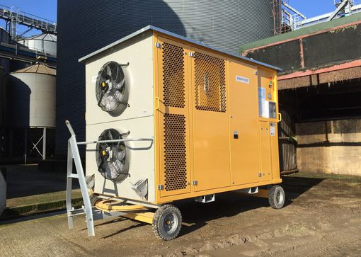 Ecological conservation of wheat with a grain cooling unit